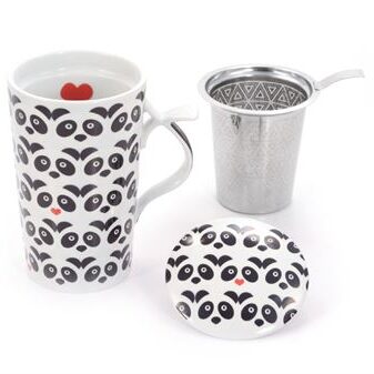 Jumbo-Kräuterteetasse Panda inkl. Sieb