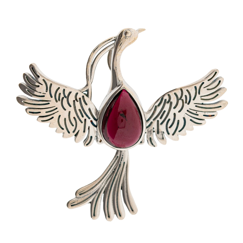 Phönix Anhänger mit Granat