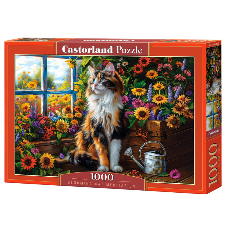 Blooming Cat Meditation – 1000 Teile Puzzle
