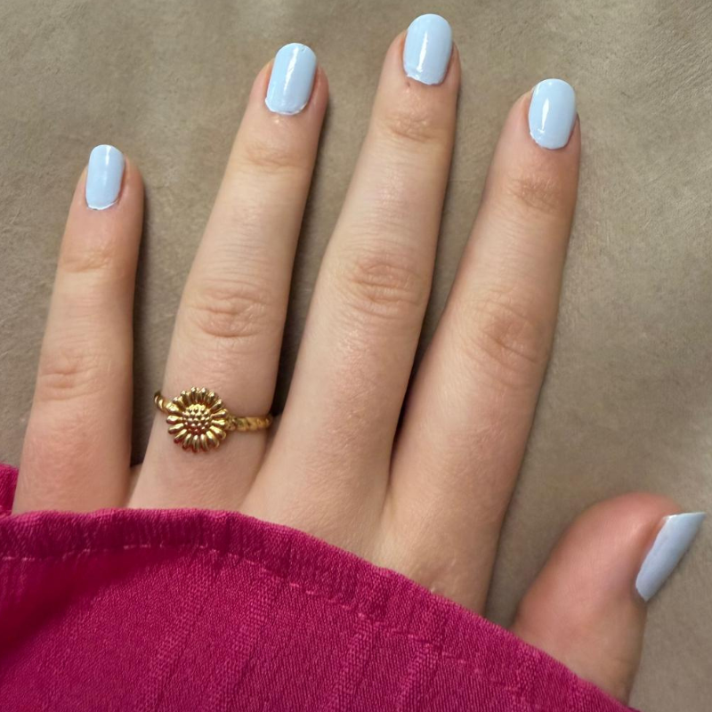 Gänseblümchen gold – Edelstahl-Ring