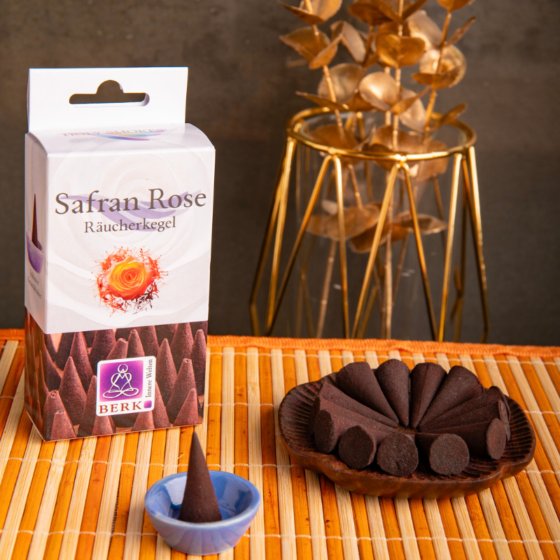 Safran Rose Räucherkegel