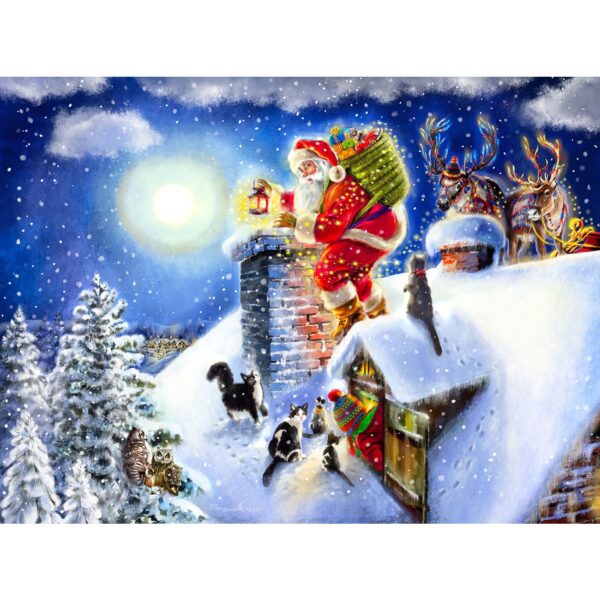 Santa on the Roof - 1000 Teile Puzzle