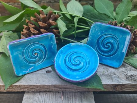 Seifenschale "Spirale" Teal Blue