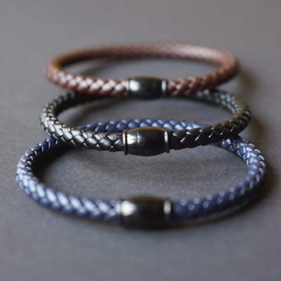 Leder-Armband schwarz – „Viro“