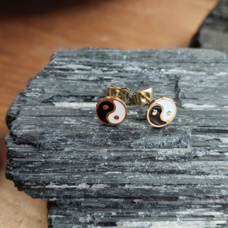 Yin Yang – Edelstahl Ohrstecker gold